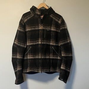 66 North Vindur Plaid Black and Brown Checkered Jacket